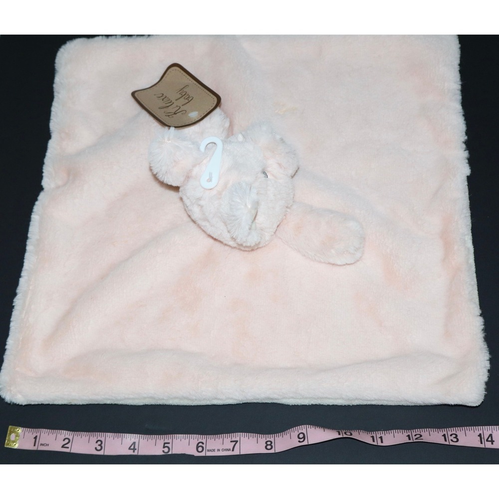 Kellytoy K. Luxe Pink Pig Security Blanket Lovey Plush Faux Fur Rattle 14x14 NWT - Picture 13 of 13